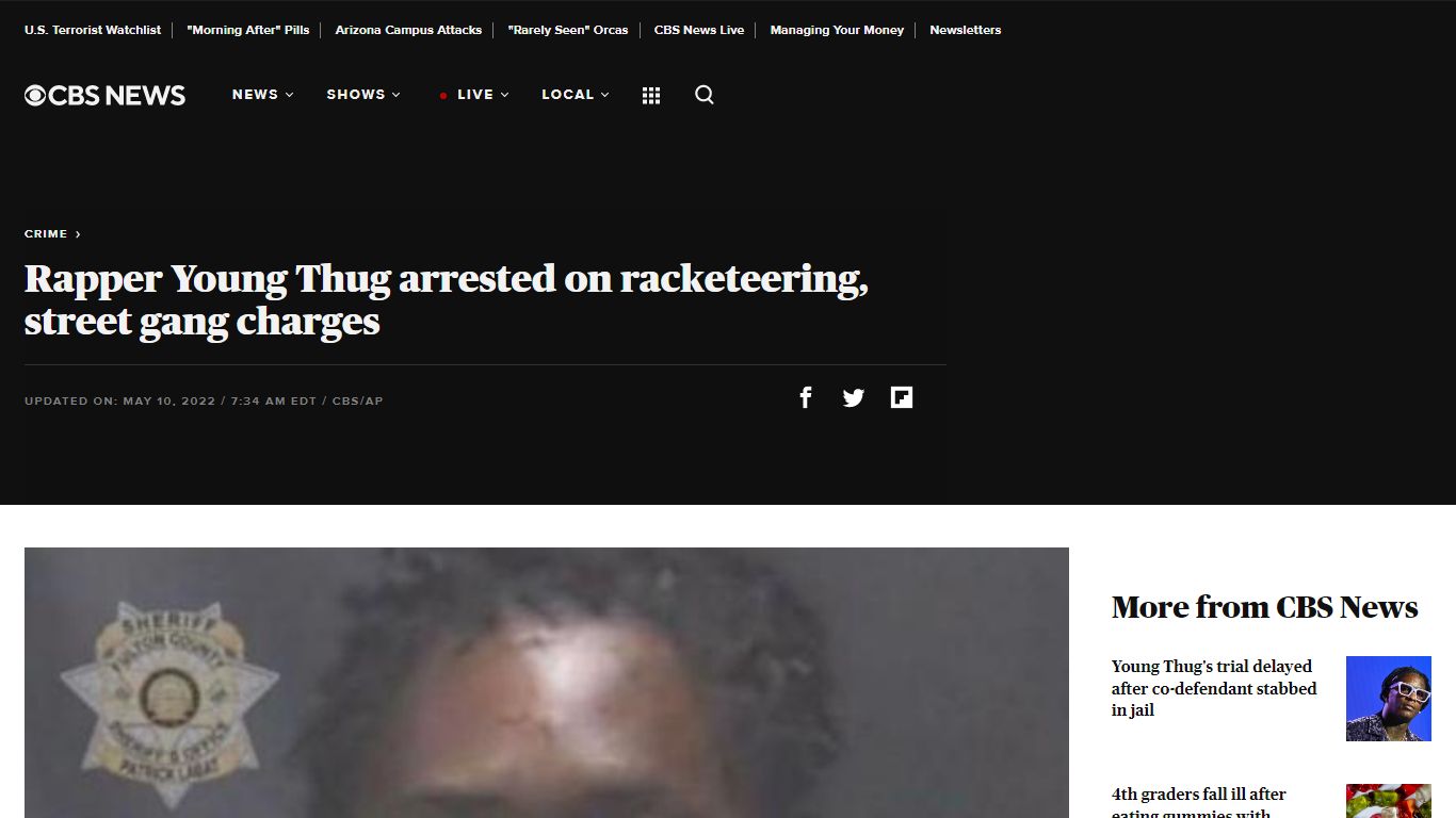 Rapper Young Thug arrested on racketeering, street gang charges