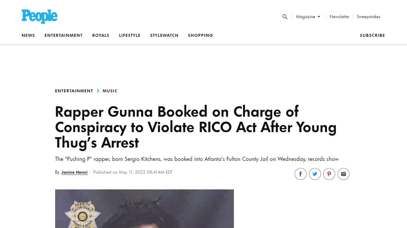 Rapper Gunna Arrested on Charge of Conspiracy to Violate RICO Act