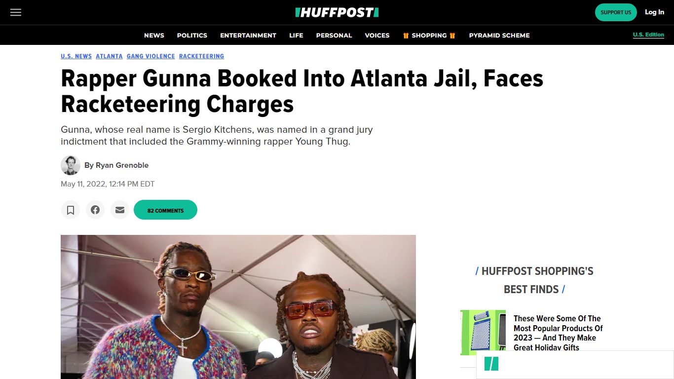Rapper Gunna Booked Into Atlanta Jail, Faces Racketeering ... - HuffPost