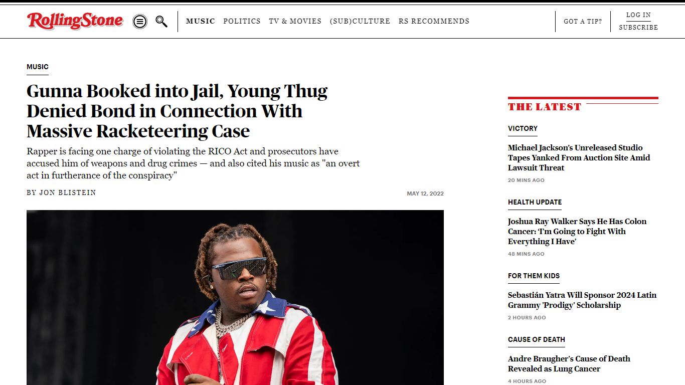 Gunna Booked After Being Charged in Massive RICO Act Case - Rolling Stone